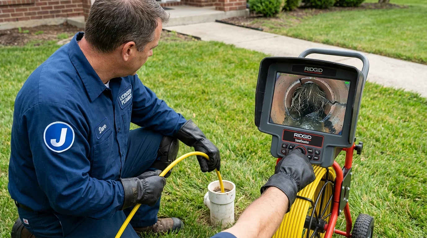 Sewer camera inspection being performed by Johns Plumbing LLC in Grundy Center